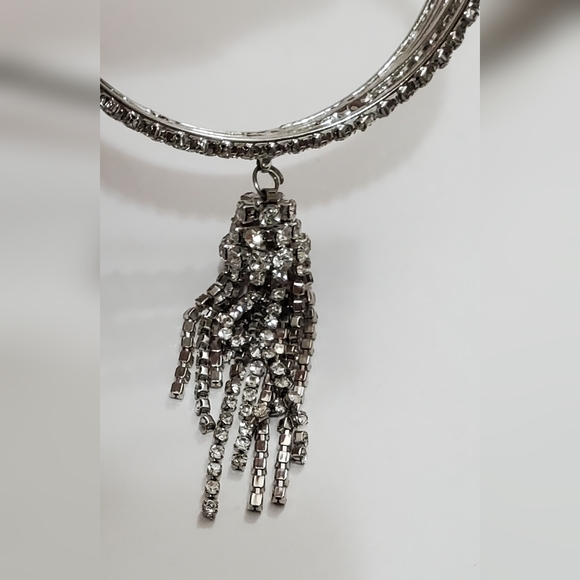 Vtg. Statement Rhinestones Bangle - Picture 5 of 10